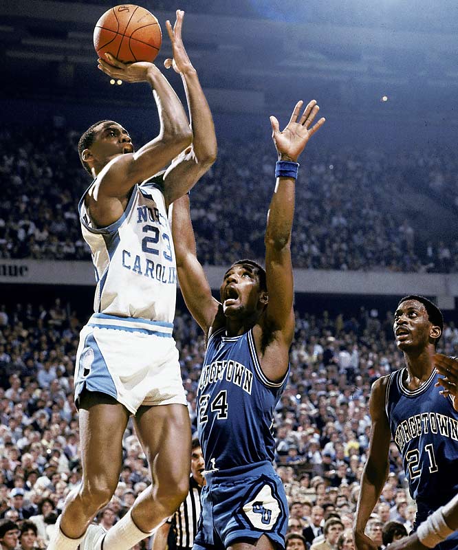 MJ shooting over a defender